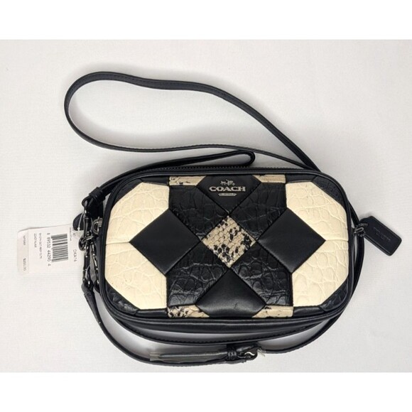 Coach Handbags - Coach Black Canyon Quilt Exotic Embossed Leather Clutch Crossbody Purse NWT